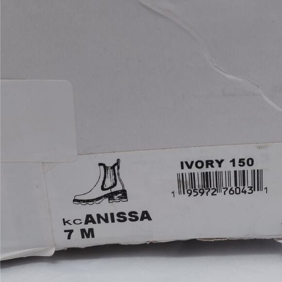 Calvin Klein Anissa Shearling Platform Chelsea Boots Women 7M Ivory Trendy Chic - Picture 12 of 14